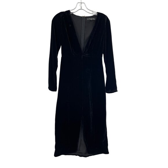 For Love and Lemons Collette Plunging V Black Velvet Dress Size XS - Picture 1 of 9
